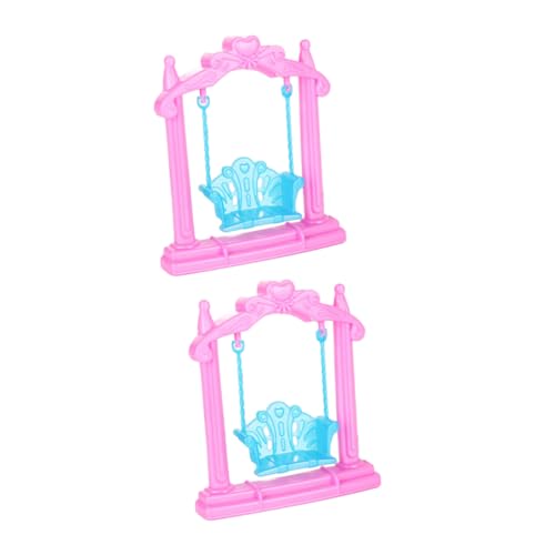Toyvian 2st Puppenhausschaukel Puppenhaus-hängematte Mini-schaukelspielzeug Puppenhaus-hängesessel Kinder Tun So, Als Ob Sie Spielzeug Hätten Winziges Rosa Plastik Miniatur Kleine Schaukel von Toyvian