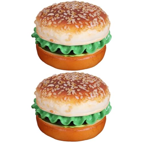 Toyvian 2st Simuliertes Hamburger-Modell Lebensmittelspielzeug Burger-Modelle Foto-Requisiten Brot Lebensmittelmodelle Konditorei Brot Requisiten Falsches Brot Gefälschtes Essen Pu von Toyvian