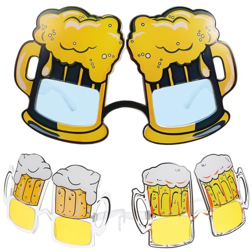 Toyvian 3 Biergläser Lustige Partygläser Neuartige Biersonnenbrillen Für Oktoberfest Sommer Tropische Hawaii-Pool-Strandparty von Toyvian