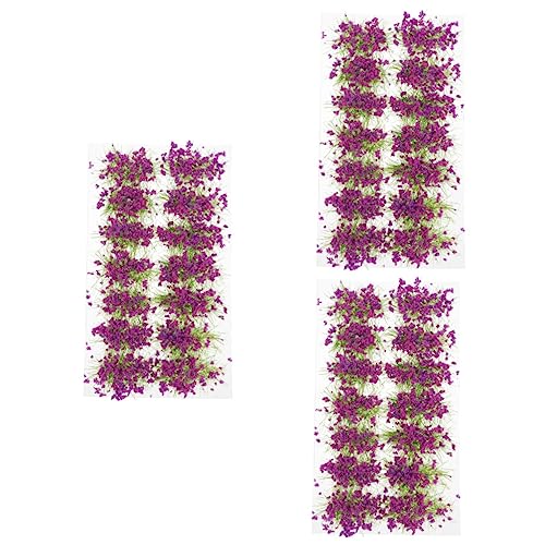 Toyvian 3 Kisten Grasschuppen Gras-Cluster Gefälschte Blütentraube Mikro-landschaftsrasen Mini-blütentraube Mini- Grasbüschel Gras-miniaturmodell Draussen Violett Kunststoffharz Siam von Toyvian