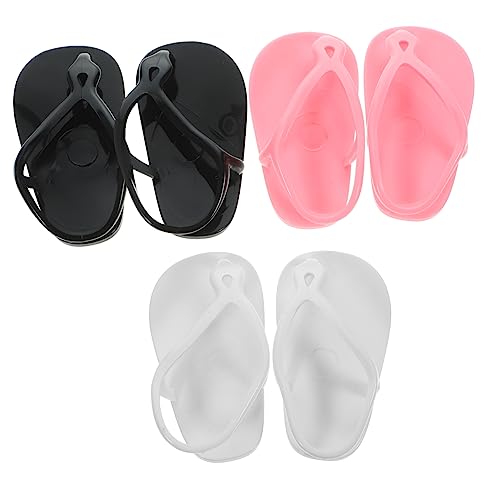 Toyvian 3 Paare Puppen-flip-Flops Gemacht, Um Puppe Zu Bewegen Wiedergeborene Puppe Puppenkleidung Puppenwagen Babypuppensachen Puppenschuhe Simulation Mini-Schuhe Mini-Hausschuh Plastik von Toyvian