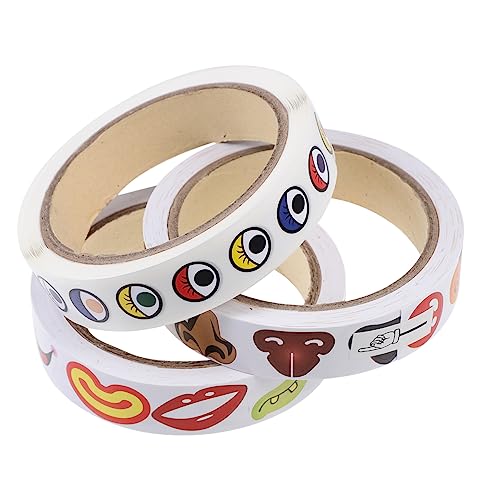 Toyvian 3 Rollen Handgemachte Aufkleber Klebeband Kid Aufkleber Nagelaufkleber Cartoon Aufkleber Lustige Muster Aufkleber Basteln DIY Aufkleber Basteln Malen Aufkleber Malen DIY von Toyvian