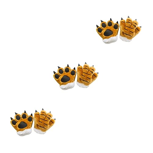 Toyvian 3 STK Fuchs Spielzeug Spielzeugtiger Katzenpfote Hundekostüm Für Kinder Drachenklaue Tigerpfote Handschuh Bärenhandschuhe Kostüm Werwolf-kostüm Wärmer Damen Warm Halten Pelzig von Toyvian