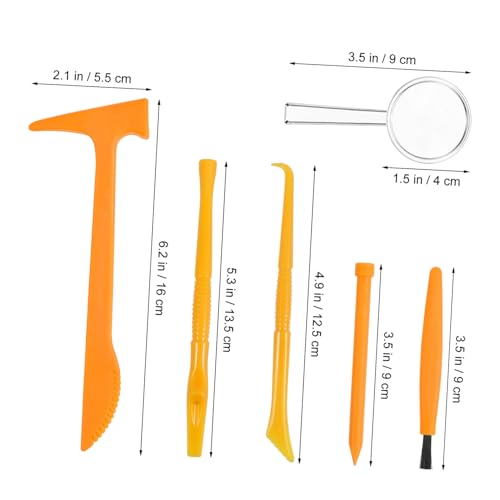 Toyvian 3 Sätze Archäologie Grabwerkzeug Set für DIY Ausgrabungsset mit Hammer Meißel Pinsel Lupe und Haken Pädagogisches Kreativität und Hand-Auge-koordination von Toyvian