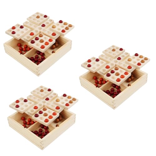Toyvian 3 Sätze Backgammon Drehen Kinderspielzeug Fünf-in-Einer-Reihe-Spiel Spielzeug Für Kinder Gehirn Denkspiel Strategie Gehen Rotieren Jahrgang Spielbrett Holz von Toyvian