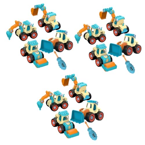 Toyvian 3 Sätze Bagger Spielzeug Kinderspielzeug Spielsets für Spielzeugfahrzeuge Lernspielzeug für Kinder Spielzeuge Autos Spielzeug DIY-LKW-Spielzeug Baufahrzeuge zu zerlegen Graben von Toyvian