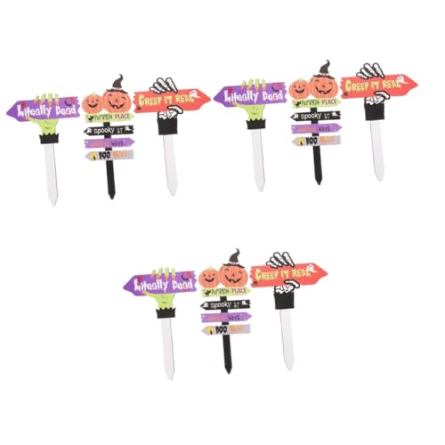 Toyvian 3 Sätze Gartendekoration Einsatz Terrassenschilder Lila Beängstigend Gartendeko Für Draußen Herbstliche Gartendeko Verfolgt Halloween-dekorationen Im Freien Hölzern 3 Stück * 3 von Toyvian