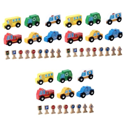 Toyvian 3 Sätze Kinderfahrzeug Aus Holz Spielzeuge Automobil Auto Auto Zeichen Kinderspielzeug Statue Autos Für Kinder Holzfahrzeuge Spielzeug Tragbar Auto Model Kleinkind Hölzern von Toyvian
