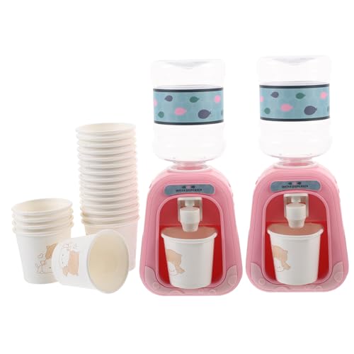 Toyvian 3 Sätze Mini-wasserspender So Tun, Als Würde Man Wasserspender Spielen Puppenhaus-Zeug Kleine Kommoden Spielhausspielzeug Kleines Mädchen Rosa Plastik Kind Desktop-wasserspender von Toyvian