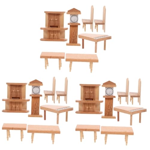 Toyvian 3 Sätze Puppenhaus Kleinmöbel Schreibtisch groß großer Tisch e Klavier Wohnkultur Mini-Hausverzierung Puppenhaus-Dekor Miniatur Ornamente Kleines schmücken Lieferungen hölzern von Toyvian