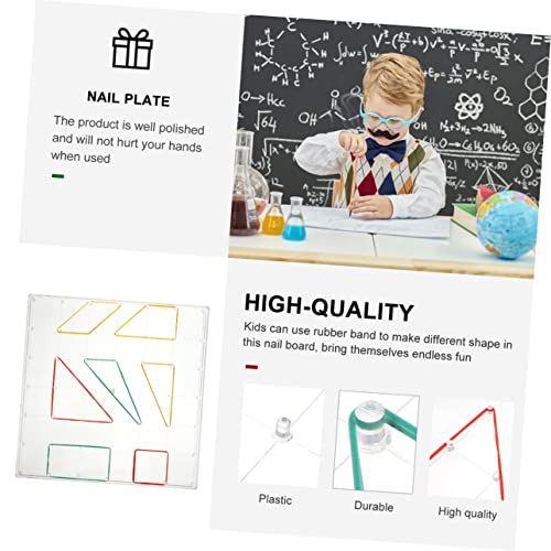 Toyvian 3 Sätze Transparente Geometrische Nagelbretter aus Kunststoff Lernspielzeug für Grundschüler Matheunterricht Formenerkennung Montessori Lehrmittel von Toyvian