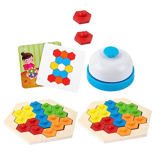 Toyvian 3 Sätze Waben-Puzzle-Blöcke fokussiert interaktive Spiele 3D russische Blöcke Spielgeometrie Stengel Spielset aus Holz Kinder rätsel Eltern-Kind-Interaktionsspielzeug Holzpuzzle von Toyvian