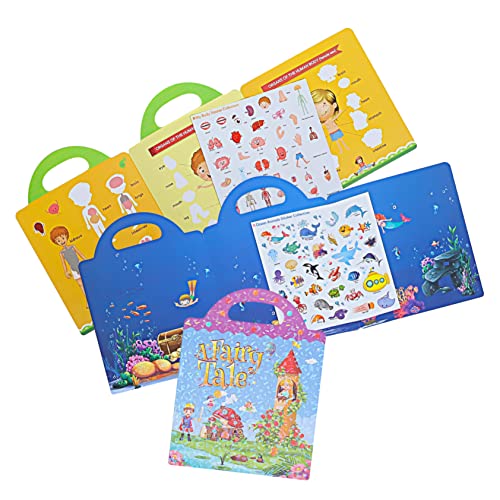 Toyvian 3 Sets Kinderpädagogische Aufkleber Buch Cartoon Vorschule DIY Sticker Books von Toyvian
