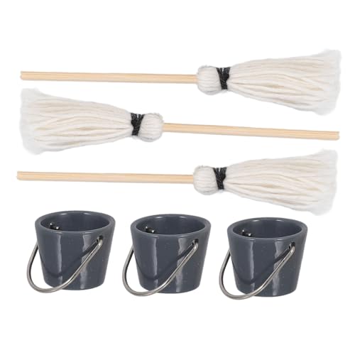 Toyvian Realistisches Mini-mopp-Eimer-Set Für Puppenhaus-Dekoration 3er-Pack Miniatur-hausreinigungszubehör Mini-mopp-Modell Toyvian Realistisches Mini-mopp-Eimer-Set Für Puppenhaus-Dekoration 3er-Pack Miniatur-hausreinigungszubehör Mini-mopp-Modell von Toyvian