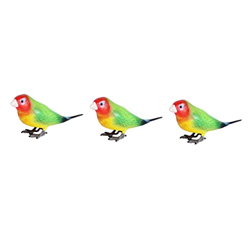 Toyvian 3 Stck. Papagei Modell Kunsthandwerk Vogelmodell Lebendige Vogelfigur Modell Einer Papageienfigur Lehrhilfe Simuliertes Papageienspielzeug Desktop-Dekoration Plastik Bunt von Toyvian
