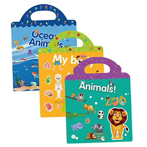 Toyvian 3 Stickerbuch kinderkram Buch Activity für Sticker Books Sticker Buch stickerbögen stickern dekorative Aufkleber für die Wand Aufkleber zum Basteln mit Tieren Papier Toyvian 3 Stickerbuch kinderkram Buch Activity für Sticker Books Sticker Buch stickerbögen stickern dekorative Aufkleber für die Wand Aufkleber zum Basteln mit Tieren Papier von Toyvian