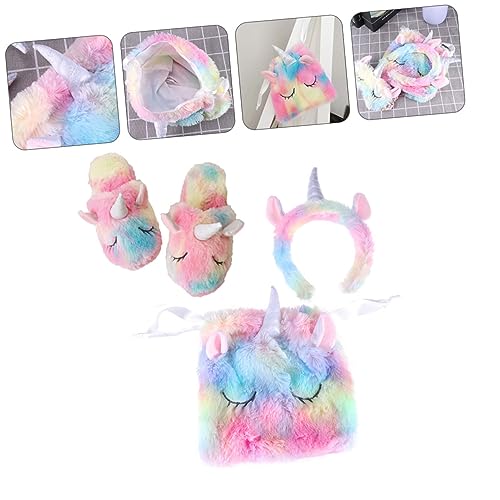 Toyvian 3 Stück 1 Satz Einhorn seidenband Ripsband The Edith Eger bescherung Paket Kugeln Zubehör für Backkörbe Pop-Dekoration Auto Bunte Tasche mit Kordelzug Hausschuhe Plüsch von Toyvian
