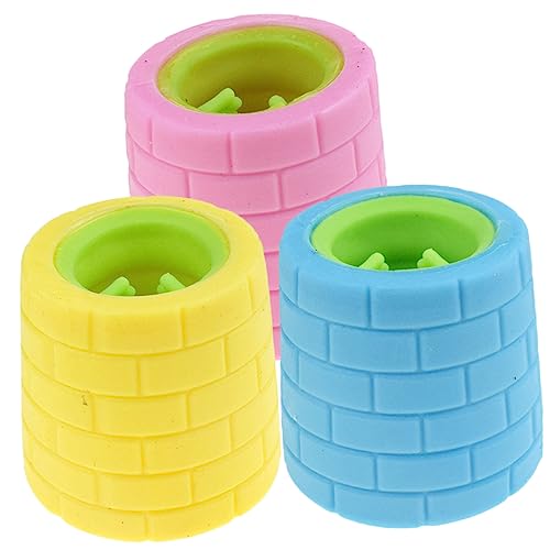 Toyvian 3 Stück Froschbecher Am Boden des Brunnens Große Kinder-Stressbälle Für Große Tiere Frosch-Squishy-Welpe In Einer Tasse Squishy-Stress-Elastischer Kleiner Becher Weicher Ball von Toyvian