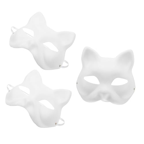 Toyvian 3 Stück Katzenmaske Papiermaske DIY Fuchs Maske Blanko Bemalbare Maske Halbe Gesichtsabdeckung Tier Wolf Maske Japanische Anime Cosplay Maskerade Halloween Party Kostüm Toyvian 3 Stück Katzenmaske Papiermaske DIY Fuchs Maske Blanko Bemalbare Maske Halbe Gesichtsabdeckung Tier Wolf Maske Japanische Anime Cosplay Maskerade Halloween Party Kostüm von Toyvian