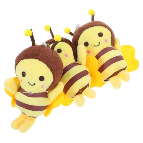 Toyvian 3 Stück Kuschelige Bienen Schlüsselanhänger Teiliges Plüsch Tierchen für Taschen Schlüssel und Handys Süße Deko für von Toyvian
