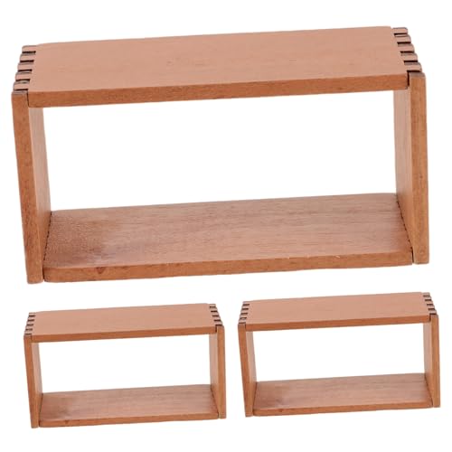 Toyvian 3 Stück Mikrospeicherschrank Mini-bücherregal-Modell Puppenhaus-bücherregalschrank Miniaturbuchregal Für Puppen Möbel Für Mikroszenen Miniatur-puppenhausschrank Hölzern Beige von Toyvian