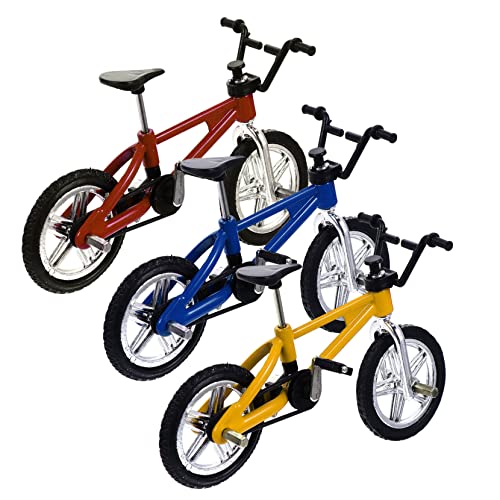 Toyvian 3 Stück Mini Finger Fahrräder aus Legierung Kreatives Stressabbau Tragbares Finger Sport Geschenk Lern Ferienspielzeug für Büro und Freizeit von Toyvian