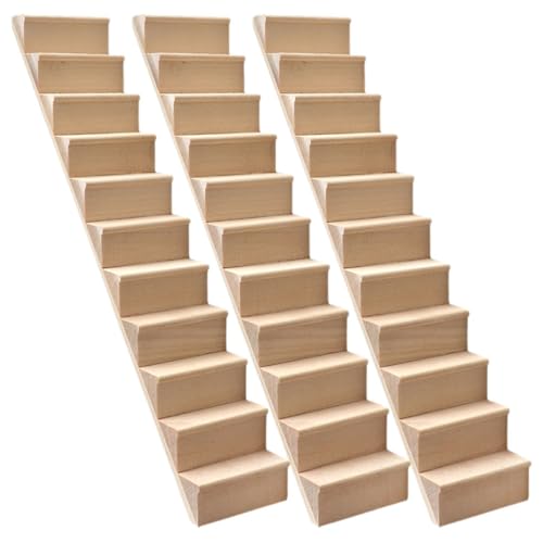 Toyvian 3 Stück Puppenhaus-Miniaturtreppen: Unbemalte Holztreppen 1:12 Holzstufenmodell ohne Handlauf DIY-Treppenzubehör für Mikro-Landschaftsdekor Toyvian 3 Stück Puppenhaus-Miniaturtreppen: Unbemalte Holztreppen 1:12 Holzstufenmodell ohne Handlauf DIY-Treppenzubehör für Mikro-Landschaftsdekor von Toyvian