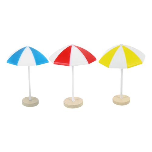 Toyvian 3 Stück Puppenhaus-Strandschirm, Mikro-Landschaft, Miniatur-Sonnenschirm aus Kunststoff, Mini-Liegestuhl, Modell, Kuchendekoration für Schreibtisch und Bonsai Toyvian 3 Stück Puppenhaus-Strandschirm, Mikro-Landschaft, Miniatur-Sonnenschirm aus Kunststoff, Mini-Liegestuhl, Modell, Kuchendekoration für Schreibtisch und Bonsai von Toyvian