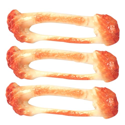 Toyvian 3 Stück Simulierter Hühnerflügelknochen küchendekoration küche Dekoration realistische Chicken Nuggets hühnerstall Lebensmittelspielzeug gefälschter gebratener Hühnerknochen von Toyvian