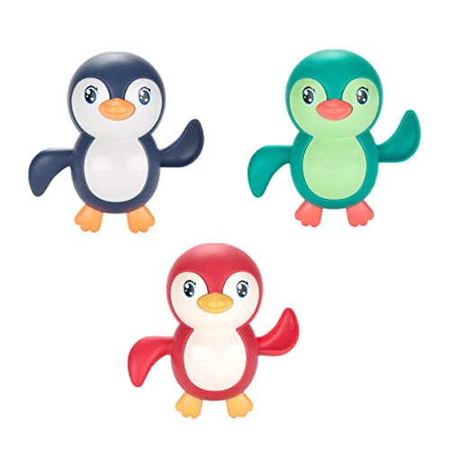 Toyvian 3 Stück Teiliges Badewannenspielzeug mit Aufziehbarem Schwimm Pinguin Buntes Badespielzeug für Junge Mädchen und Kleinkinder Sicheres Kunststoffspielzeug ohne Scharfe Kanten von Toyvian