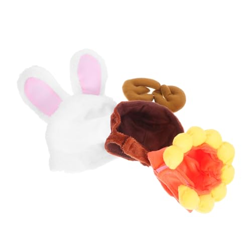 Toyvian 3 Stück Teiliges Haustier Hüte mit Hasenohren Hirschgeweih und Sonnenblume Verstellbare Kopfbedeckungen für Kleine Hunde und Katzen Sanftes Polyester Komfortables Party-zubehör für von Toyvian
