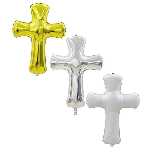 Toyvian 3 Stück Teiliges Kreuz Folienballon in Weiß Silber und Gold Waschung Party Dekoration Vielseitige Christening Deko für Geburtstag Taufe Kommunion und Festliche Feiern Toyvian 3 Stück Teiliges Kreuz Folienballon in Weiß Silber und Gold Waschung Party Dekoration Vielseitige Christening Deko für Geburtstag Taufe Kommunion und Festliche Feiern von Toyvian