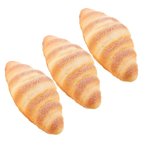Toyvian 3 Stück Teiliges Künstliche Croissants Realistische Detailgetreue Dekobrote Leichtes Langlebiges Simulation Food Modell für Fotografie und Küchen Dekoration von Toyvian