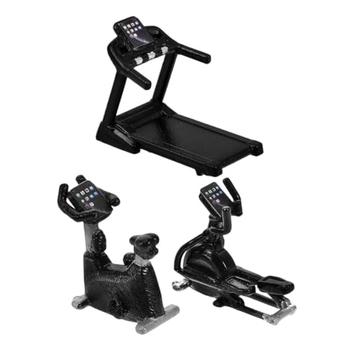 Toyvian 3stücke Miniatur-fitnessgeräte Puppenhäuser Inklusive Laufband Und Fitnessrad Realistische Miniatur-puppenhausartikel Kleines Sportzubehör Für Puppenhausdekorationen von Toyvian