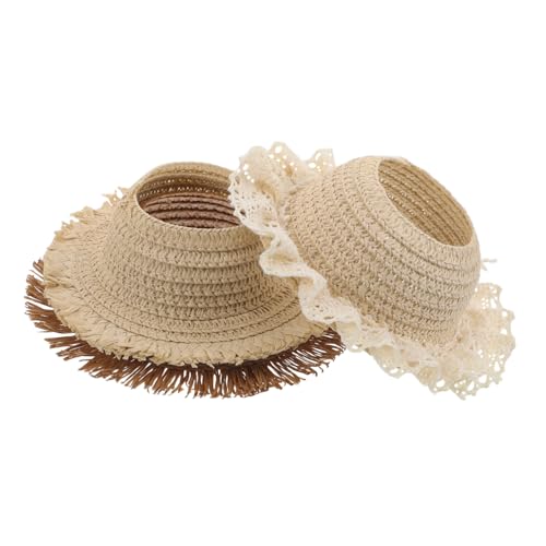 Toyvian 3 Stück Teiliges Miniatur Geflochtener Puppen Hüte mit Offenem Oberteil Krempe Atmungsaktive Sonnenhut Modelle für DIY Bastelprojekte Puppendekorationen Fotorequisiten und Party von Toyvian