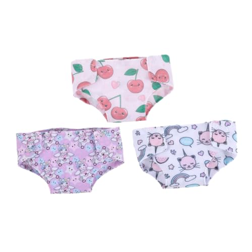Toyvian 3 Stück Teiliges Puppen Unterwäsche aus Leichtem Strapazierfähig und Bequem Niedliche Puppen Unterhosen für Babypuppen als Zubehör für Kreatives Rollenspiel und Puppenkleidung von Toyvian