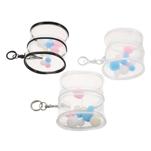 Toyvian 3stücke Dreiteilige Transparente Aufbewahrungstasche Aus PVC Für Actionfiguren Und Spielzeug Tragbar Mit Reißverschluss Und Schlüsselanhänger Schützt Vor Kratzern Und Staub von Toyvian