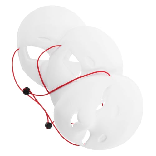 Toyvian 3 Stück Weiße Halloween DIY Masken aus Robustem Kunststoff Mattes Finish für Bessere Farbwirkung Bemalbare Katzen und Tiergesichtsmasken Leicht und Kreativ für Kostüm und von Toyvian