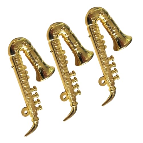 Toyvian 3 Stücke Mini Saxophon Musikinstrument Realistische Puppenhaus Dekoration für Kinderzimmer Leichtes Kunststoffmodell für Jungen und Mädchen Stilvolle Home Accessoires von Toyvian