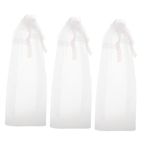 Toyvian 3 Stücke Puppen Hochzeitskopfschmuck Weißer Spitzen Brautschleier Miniatur Schleier für Puppenfotografie DIY Braut Accessoires für Hochzeitskleider von Toyvian