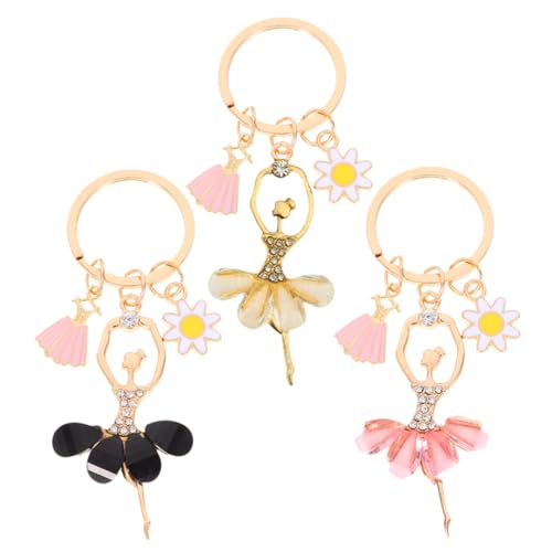 Toyvian 3 Stücke Tanzender Mädchen-Schlüsselanhänger Ballett schlüsselanhänger handtaschen Dekoration Ballett Charme Süße Schlüsselanhänger in großer Tänzer-Schlüsselanhänger Metall von Toyvian