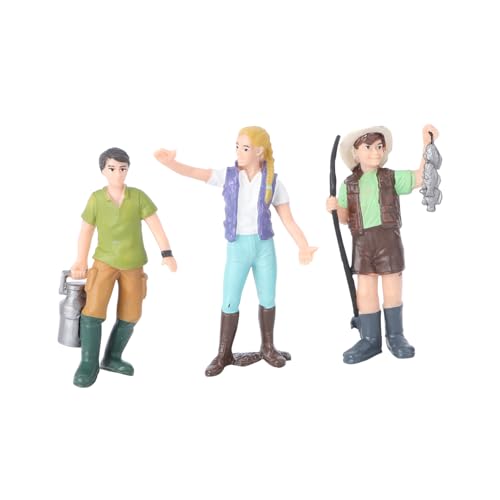 Toyvian 3 Stücke Teiliges Sandtisch Figurenmodell mit Niedlichen Farmcharakteren Dekorative Sammelfiguren für Kreative Sandtischgestaltung für Innenraum DIY-Dekoration von Toyvian
