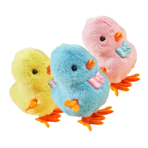 Toyvian 3-teiliges Interessantes Wind-up-Huhn-Spielzeug, Springendes Küken-Spielzeug, Küken-Form-windup-Spielzeug von Toyvian