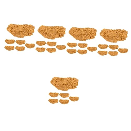 Toyvian 30 STK Simulierte Hühnerflügel nachgeahmtes frittiertes Essen gefälschter gekochter Ring gefälschtes Essen Modelle gefälschte Hühnerflügel künstliche frittierte Lebensmittel Pommes von Toyvian