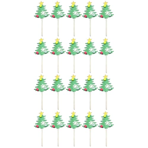 Toyvian 30 Stk Topper in Baumform Urlaub Papierbecher Cocktaildekorationen für Getränke Christbaumkuchen Topper Cupcake-Verzierung schmücken Vorspeise Geschenkpapier Pappbecher von Toyvian