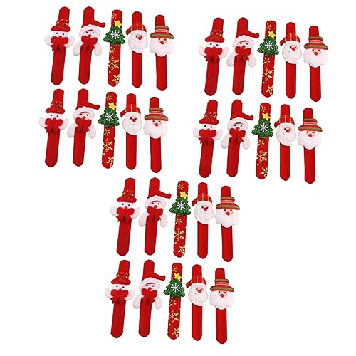 Toyvian 30 Stk Weihnachtsarmbänder Für Kinder Weihnachts-slap-bands Partytütenfüller Für Kinder Spielzeug Für Kinder Plüsch Weihnachtsschnapparmbänder Strumpffüller Knopf Weihnachten von Toyvian
