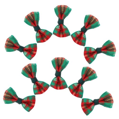 Toyvian 30 Stück Mini Schleifen Grün Rot Kariert Kleine Puppen Deko DIY Bastelornamente Mini Bows für Geschenkverpackung Haaraccessoires und Puppenzubehör von Toyvian