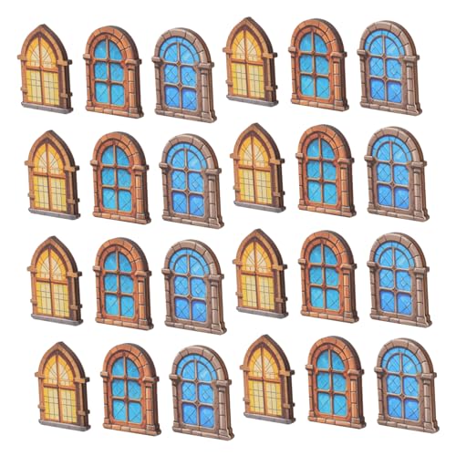 Toyvian 30 Stück Teiliges Miniatur Holzfenster Modelle für Puppenhäuser Europäischer Stil Langlebig Leicht Detaillierte DIY Accessoires für Puppenhaus Dekoration und Szenengestaltung von Toyvian