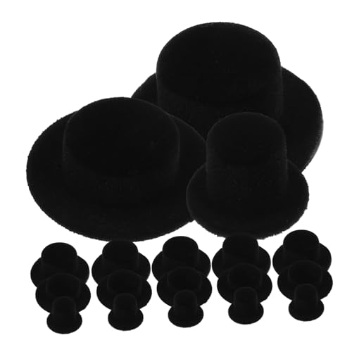 Toyvian 30 Stück Teiliges Miniatur Top Hats aus Kleine Schwarze Zylinderhüte für DIY Basteln Puppendeko Schneemann Weihnachtsmützen Leichte Handwerksaccessoires für Festtagsdekoration von Toyvian