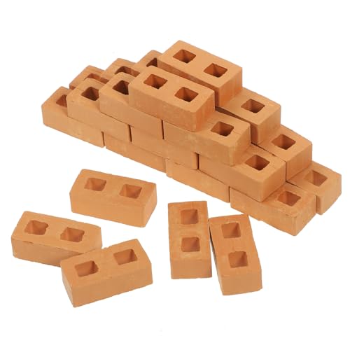 Toyvian 30 Stück Teiliges Miniatur Ziegelstein Modellset für DIY Landschaftsbau Realistische Polierte Wandziegel für Sandkasten Modellbau Puppenhaus und Kreative Bastelprojekte von Toyvian